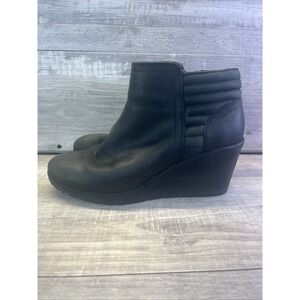 Merrell Tremblant Wedge Waterproof Booties Womens 9.5 Black Leather Side Zip